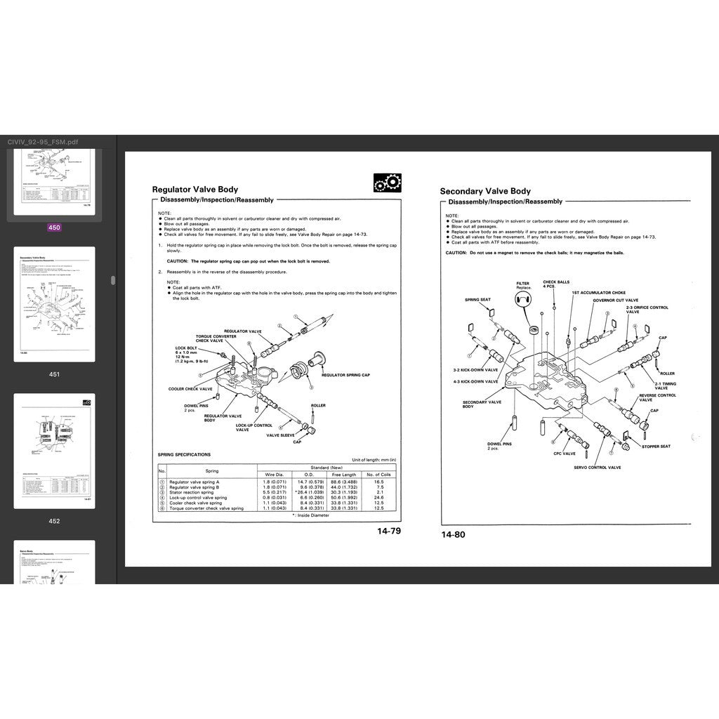 HONDA CIVIC 5 (1992-1995) SERVICE WORKSHOP MANUAL + ELECTRICAL TROUBLESHOOTING MANUAL