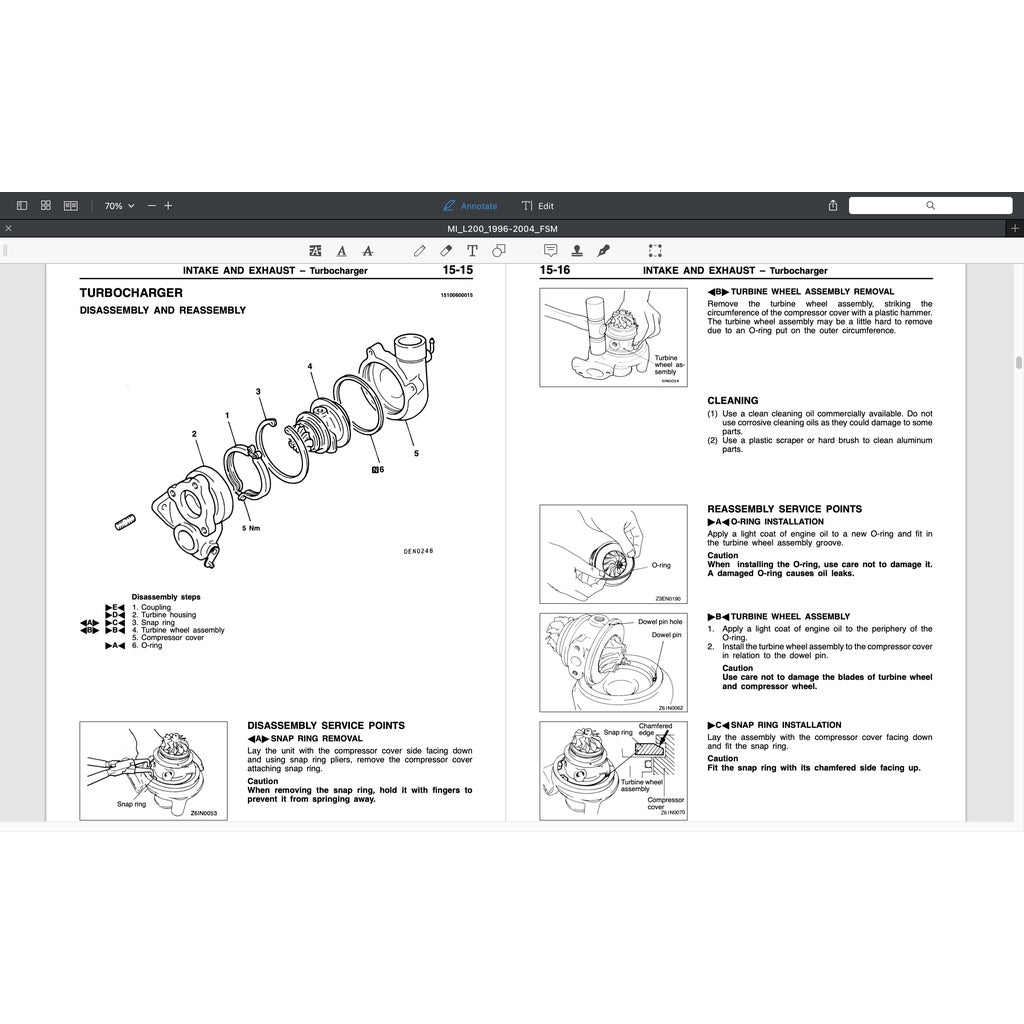 MITSUBISHI TRITON L200 K50/60/70 (1996-2005) SERVICE WORKSHOP MANUAL