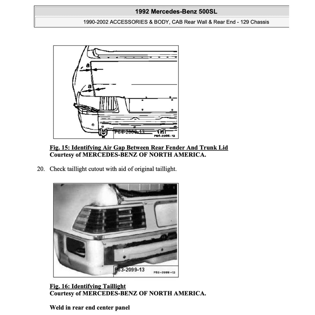 MERCEDES BENZ SL-CLASS R129 (1989-1998) SERVICE WORKSHOP MANUAL