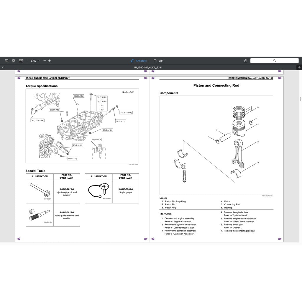 ISUZU ENGINE 4JK1 SERVICE WORKSHOP MANUAL- ISUZU D-MAX