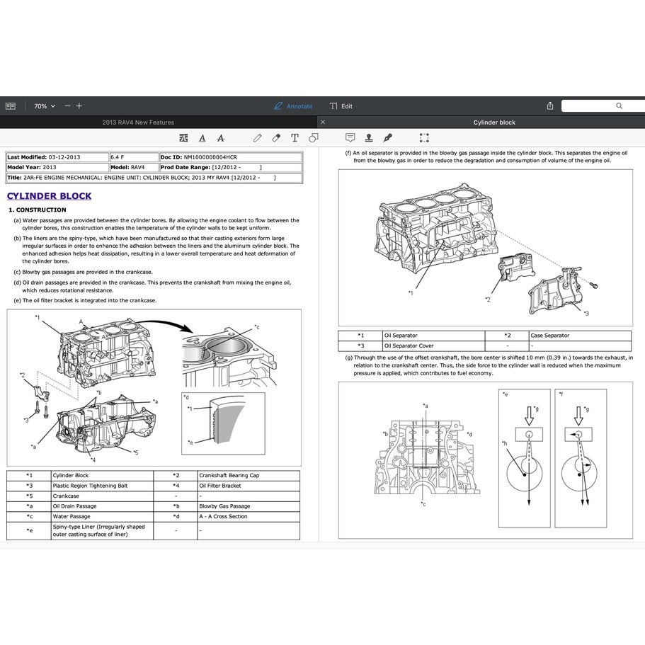 TOYOTA RAV4 XA40 (2013-2018) SERVICE WORKSHOP MANUAL