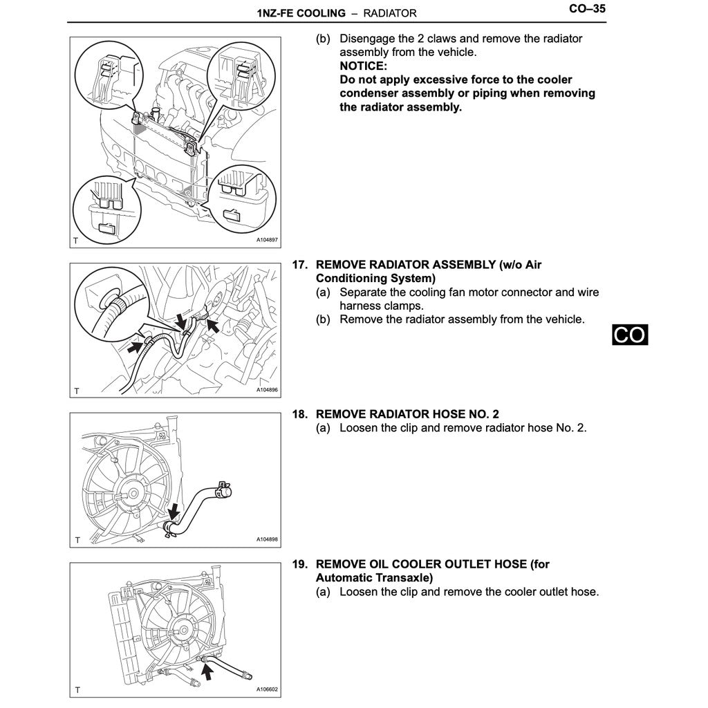 TOYOTA ENGINE 1NZ-FE 1NZFE 1.5L SERVICE REPAIR WORKSHOP MANUAL - VIOS YARIS COROLLA AURIS GEELY GREAT WALL C10