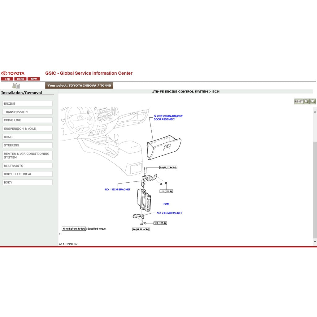 TOYOTA INNOVA/ KIJANG TG/AN40 (2004-2015) SERVICE WORKSHOP MANUAL