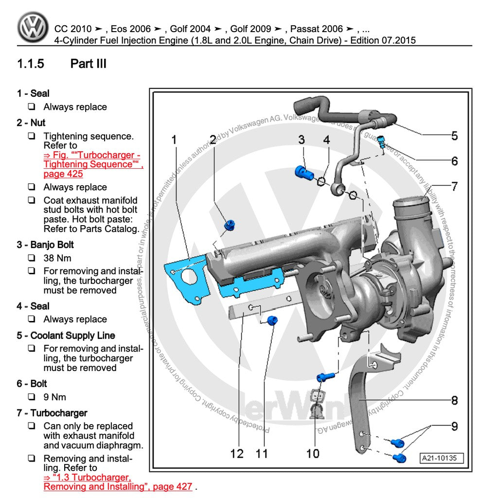 VW GOLF MK6 (2009-2013) SERVICE WORKSHOP MANUAL