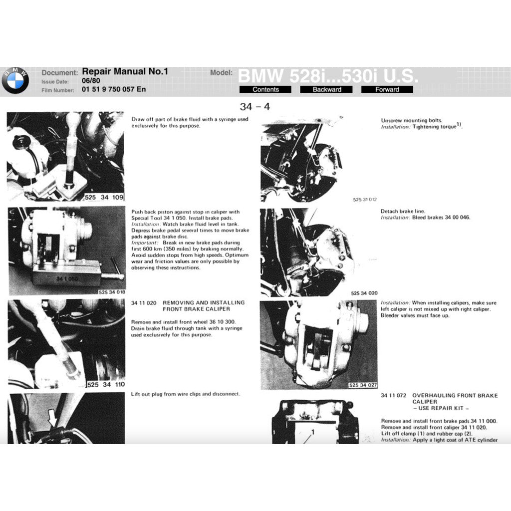 BMW 5 SERIES E28 (1982-1988) SERVICE WORKSHOP MANUAL