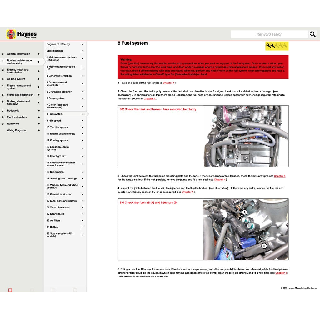 HONDA CRF1000 A/A2/D/D2 AFRICA TWIN (2016-2019) SERVICE WORKSHOP MANUAL