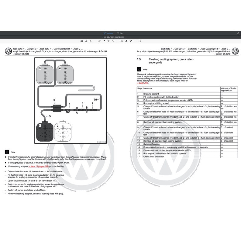 VW GOLF "R" MK7.5 (2018) SERVICE WORKSHOP MANUAL