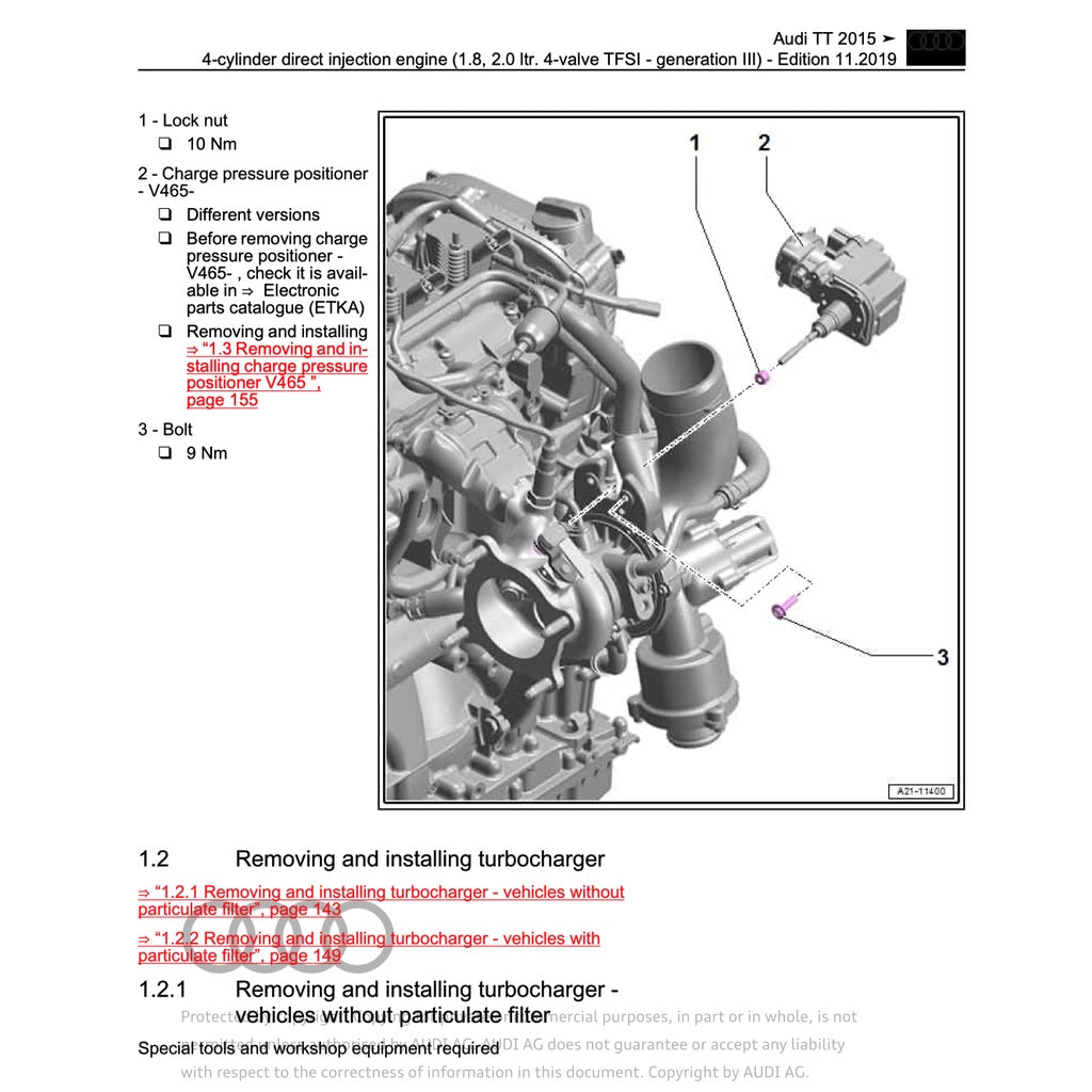 AUDI TT MK3 (2015-2023) SERVICE WORKSHOP MANUAL