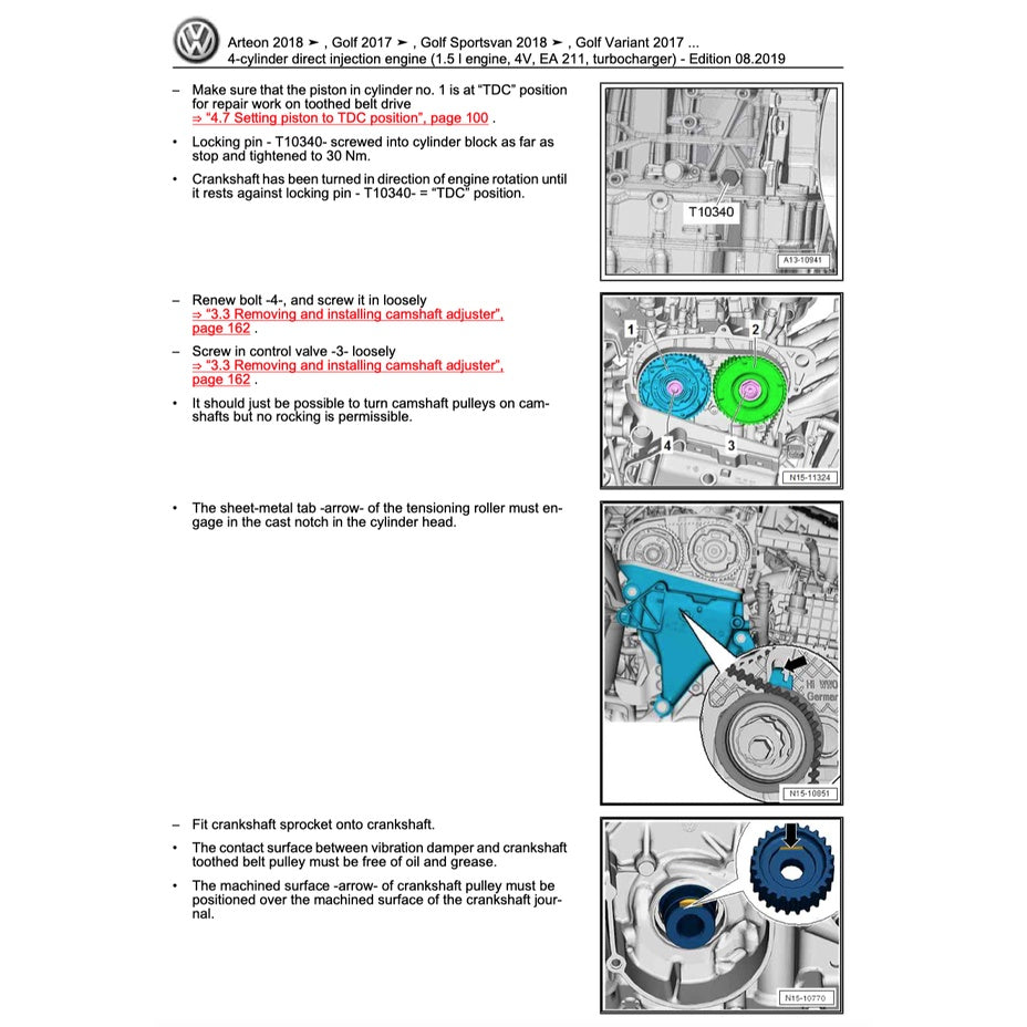VW PASSAT B8 (2015-2022) SERVICE WORKSHOP MANUAL