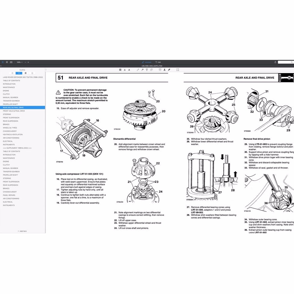 LAND ROVER DEFENDER (1996-2003) SERVICE WORKSHOP MANUAL