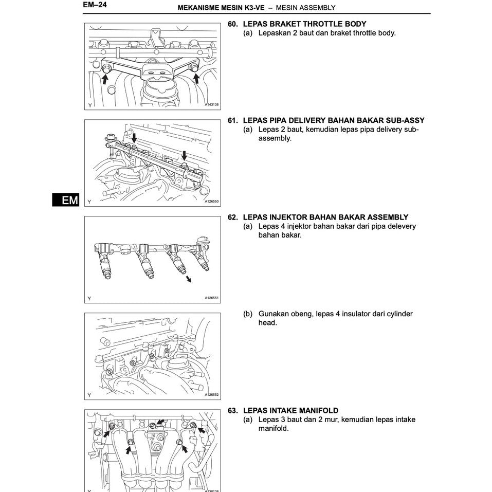 TOYOTA AVANZA F601/651 K3-VE (2004-2015) ENGINE SERVICE WORKSHOP MANUAL - BAHASA (INDO) VERSION