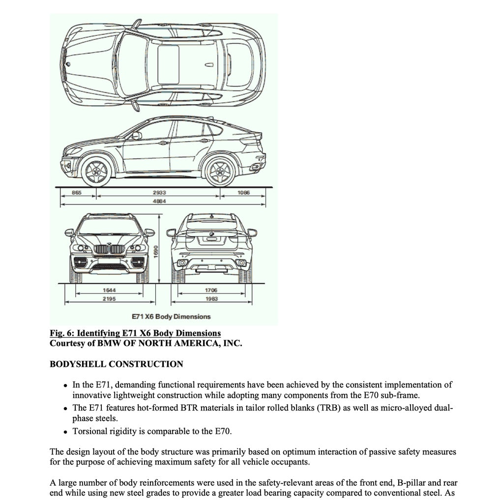 BMW X6 E71 (2008-2014) SERVICE WORKSHOP MANUAL