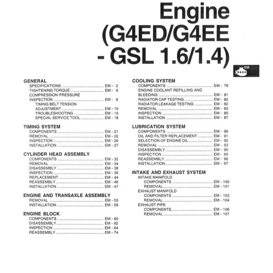 HYUNDAI GETZ (2002-2011) SERVICE WORKSHOP MANUAL