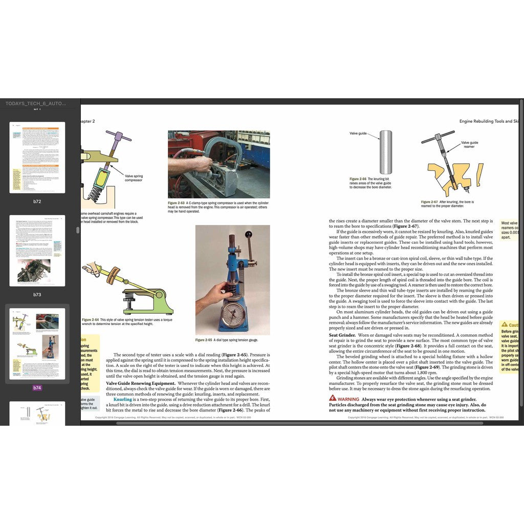TODAY'S TECHNICIAN: AUTOMOTIVE ENGINE REPAIR & REBUILDING - TRAINING & WORKSHOP MANUAL