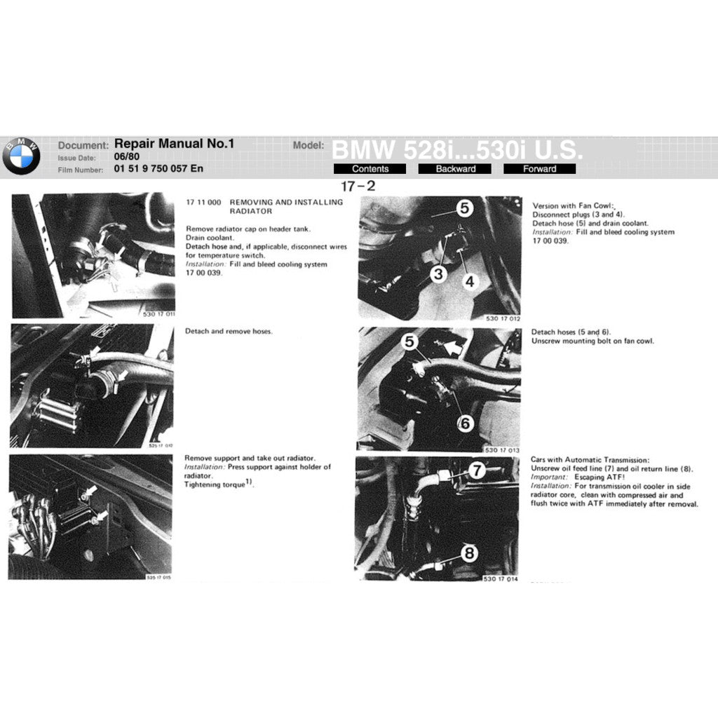 BMW 5 SERIES E28 (1982-1988) SERVICE WORKSHOP MANUAL
