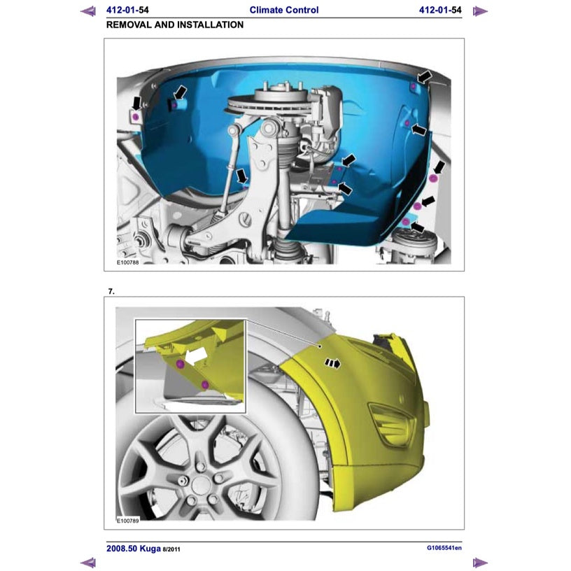 FORD KUGA MK1 C394 (2008-2013) SERVICE WORKSHOP MANUAL