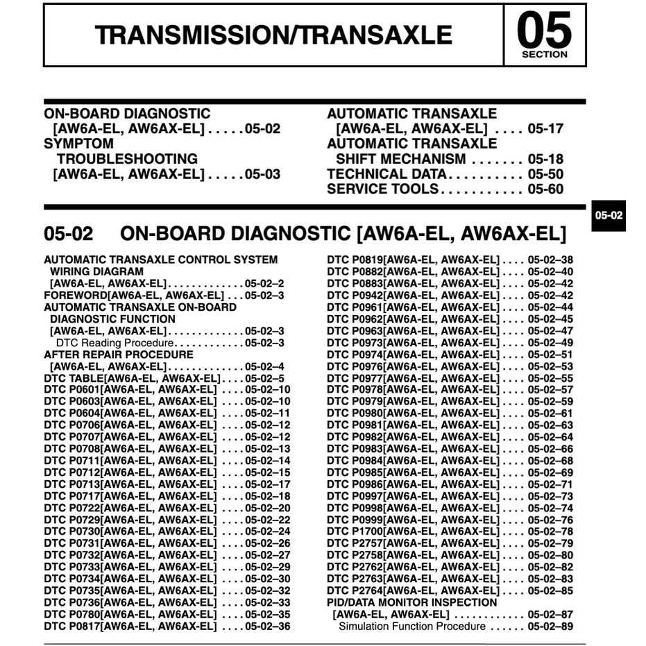 MAZDA CX-7 ER (2007-2012) SERVICE WORKSHOP MANUAL