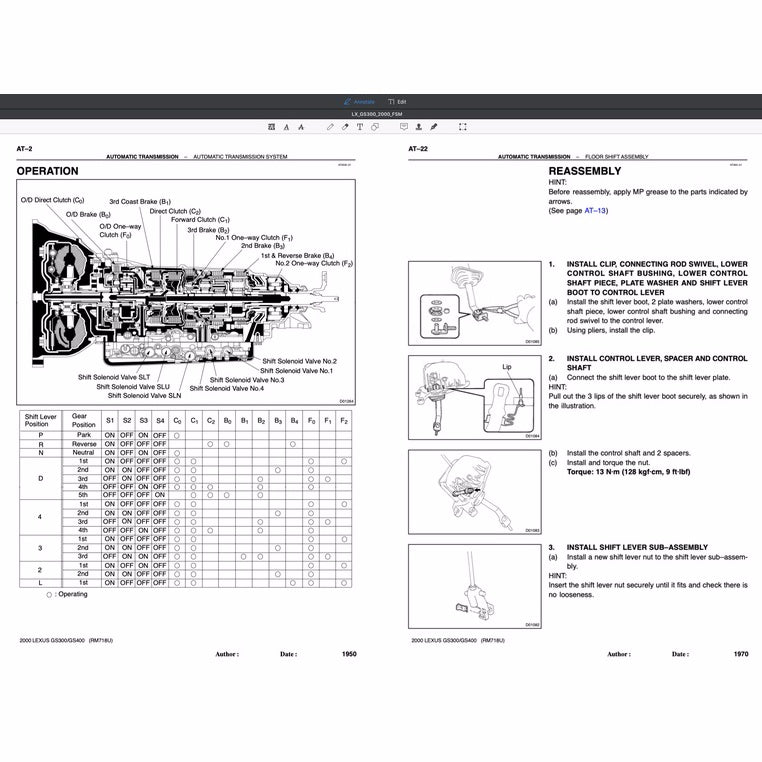 LEXUS GS300 GS400 (1997-2005) SERVICE WORKSHOP MANUAL