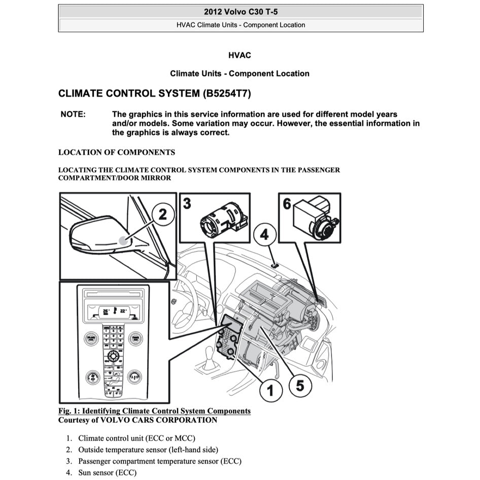 VOLVO C30 (2007-2013) SERVICE WORKSHOP MANUAL