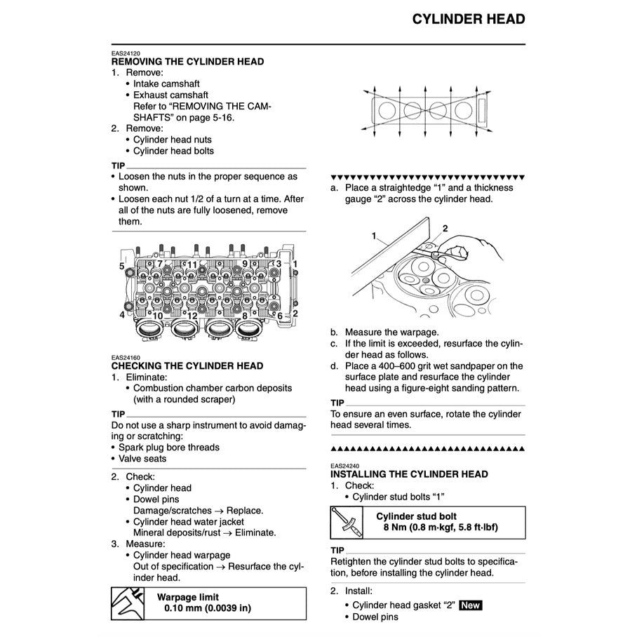 Yamaha YZF-R1 (2012-2014) SERVICE WORKSHOP MANUAL + PARTS CATALOGUE + OWNER'S MANUAL