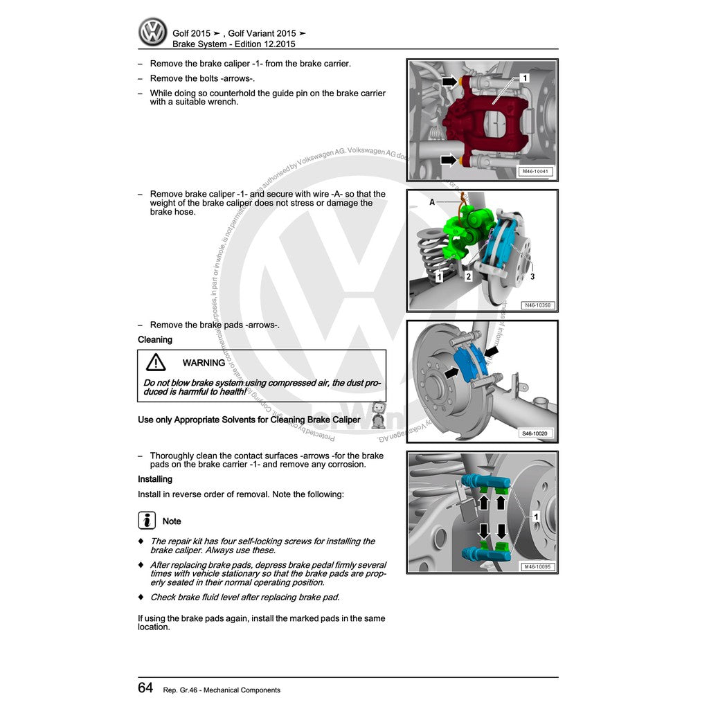 VW GOLF MK7 (2013-2020) SERVICE REPAIR WORKSHOP MANUAL