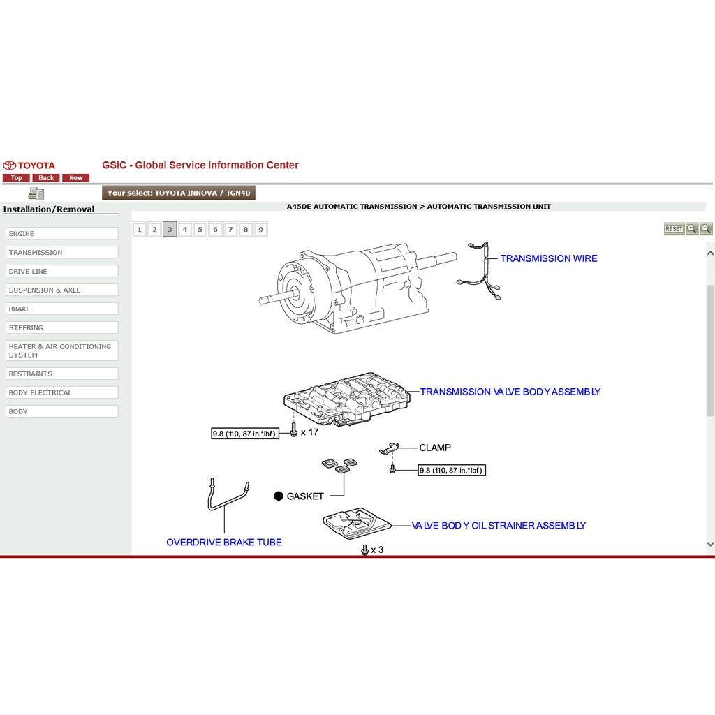 TOYOTA INNOVA/ KIJANG TG/AN40 (2004-2015) SERVICE WORKSHOP MANUAL