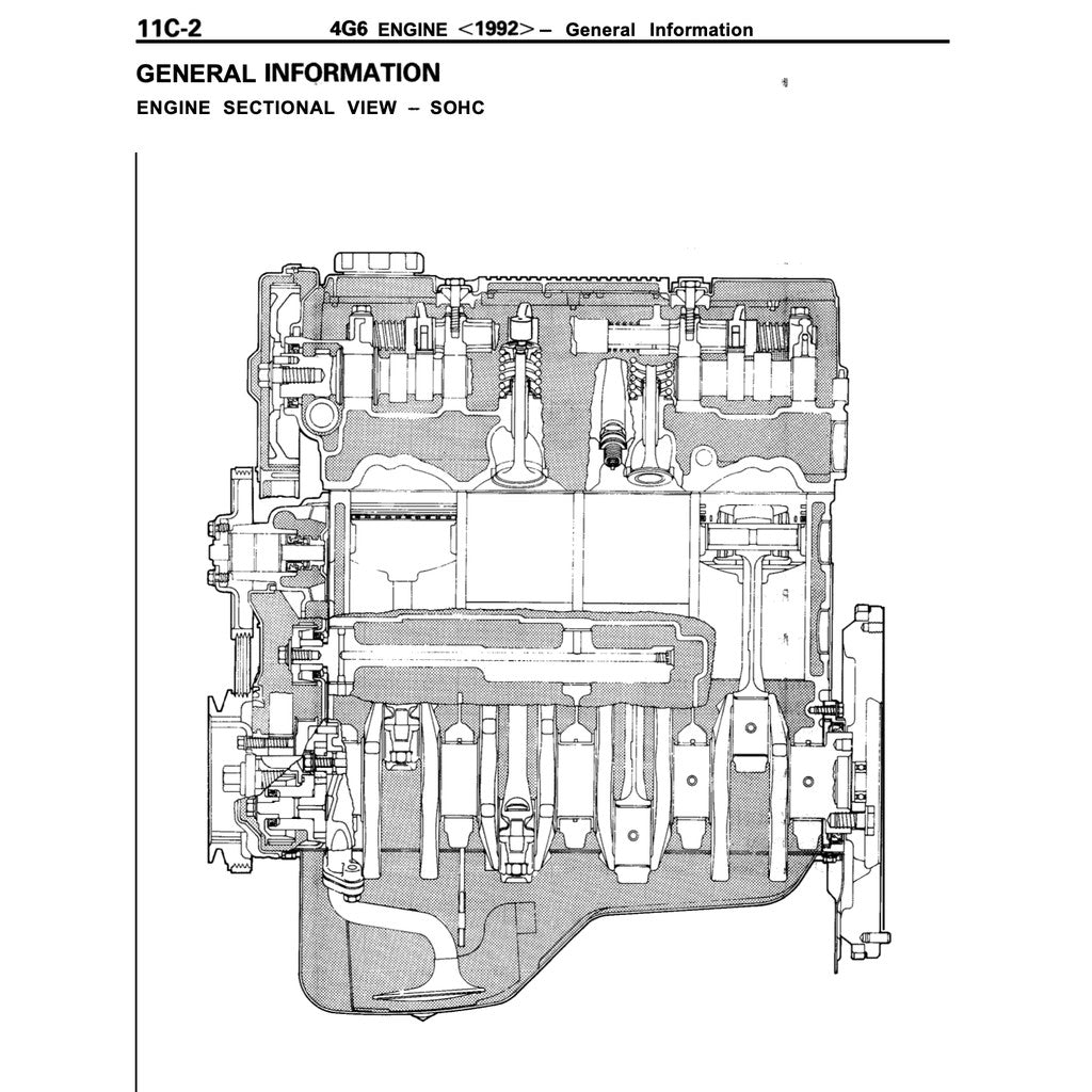 MITSUBISHI ENGINE ALL SERIES 3G/4G/4D/4A/4M/6A/6G/F8/F9 (1985-2005) REPAIR & SERVICE WORKSHOP MANUAL