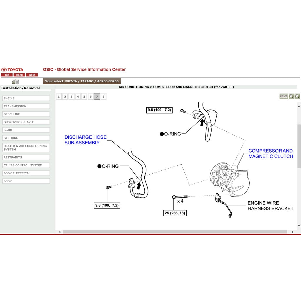 TOYOTA ESTIMA/PREVIA ACR50 /GSR50 (2006-2019) SERVICE WORKSHOP MANUAL