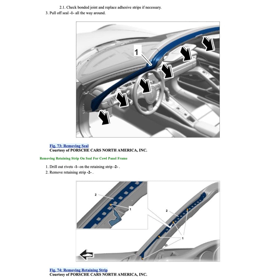 PORSCHE 911 991.1 (2011-2016) CONVERTIBLE TOP SERVICE REPAIR MANUAL