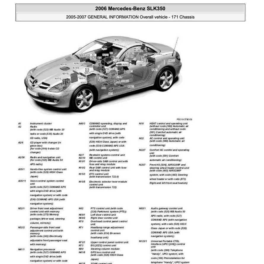 MERCEDES-BENZ SLK R171- M272 (2004-2011) FACTORY SERVICE MANUAL