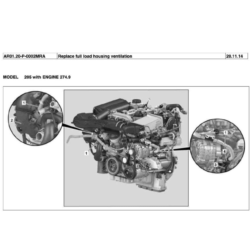 MERCEDES BENZ ENGINE M274 SERVICE WORKSHOP MANUAL