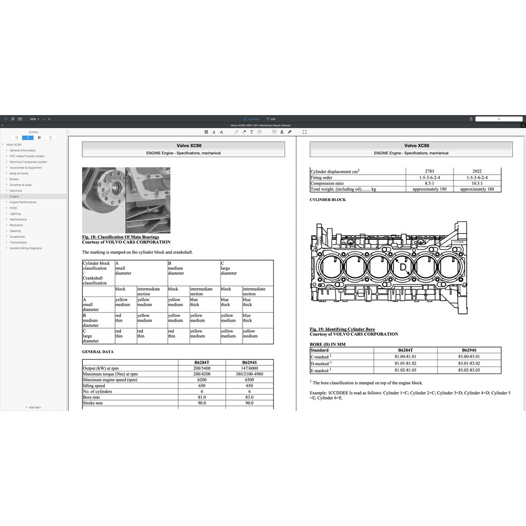VOLVO XC90 (2007-2014) SERVICE WORKSHOP MANUAL