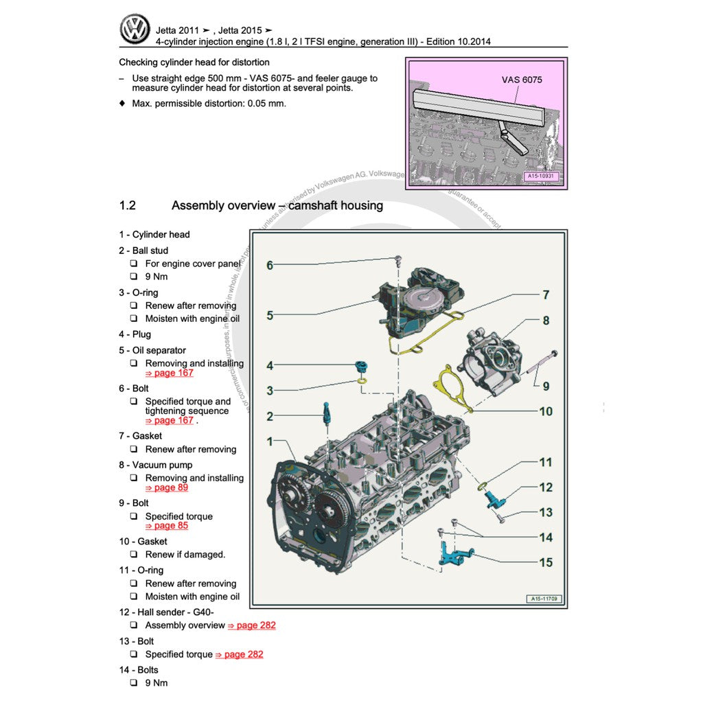 VW JETTA A6 (2011-2018) SERVICE WORKSHOP MANUAL