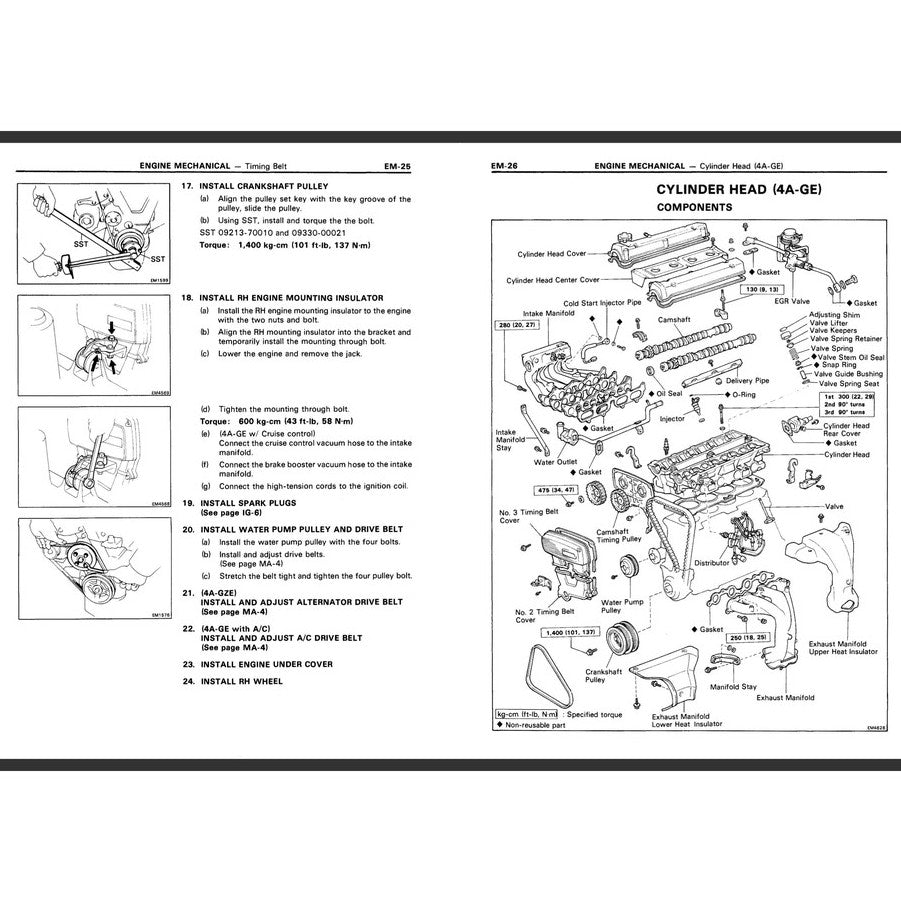 TOYOTA MR-2 SW10 (1984-1989) SERVICE WORKSHOP MANUAL