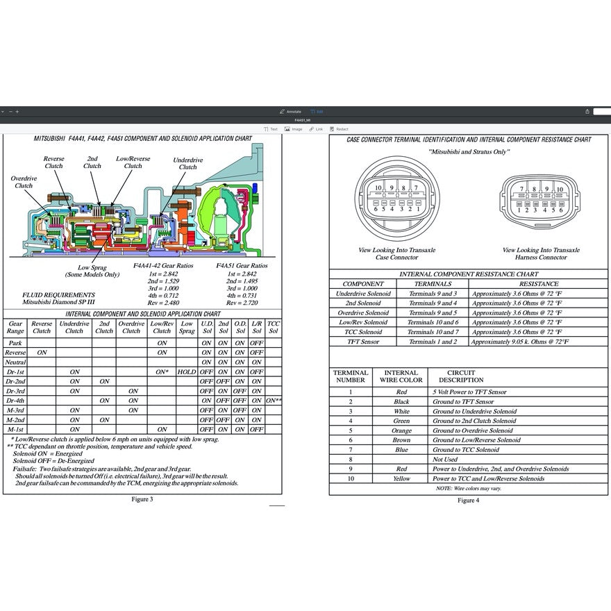 MITSUBISHI AUTOMATIC TRANSMISSION REPAIR MANUAL F4A3 F4A51 F5A51 KM-171 KM-175 KM-177 R451 V5A51 JF011E (CVT)