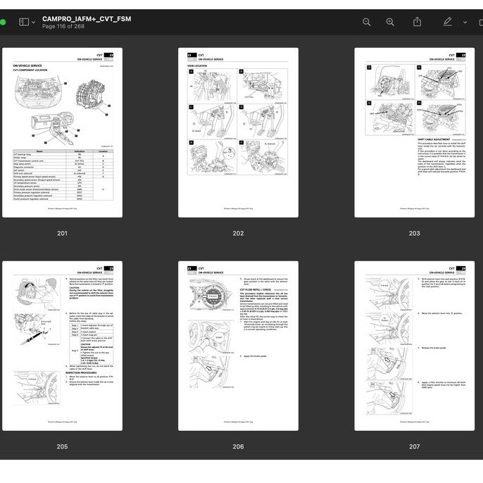 PROTON CAMPRO IAFM+ ENGINE WORKSHOP MANUAL + WIRING BULLETIN