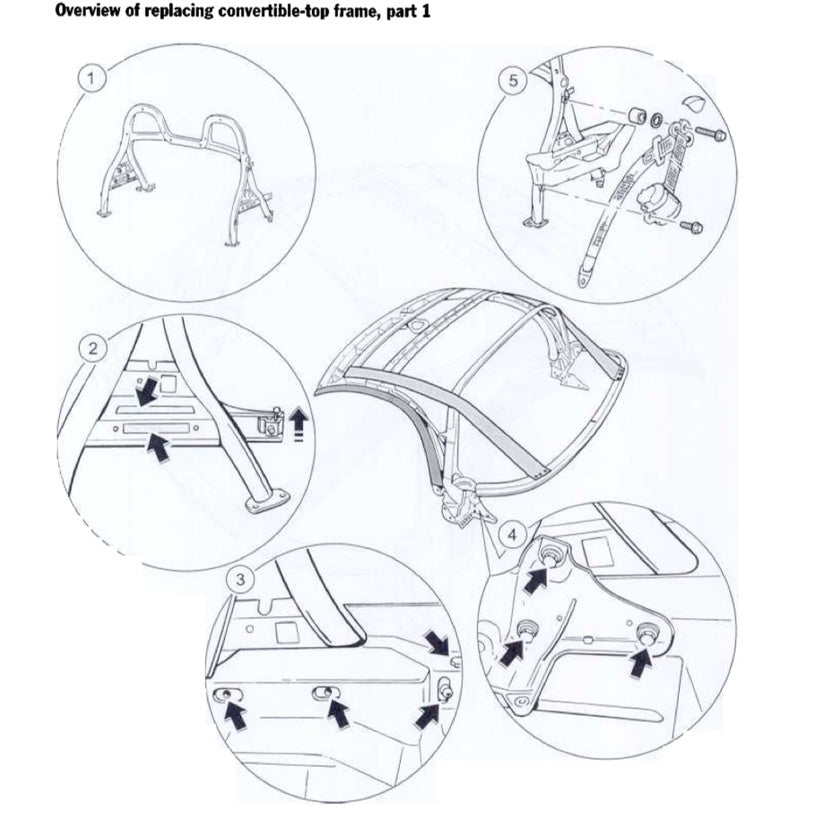 PORSCHE 986 (1997-2004) CONVERTIBLE TOP SERVICE REPAIR MANUAL
