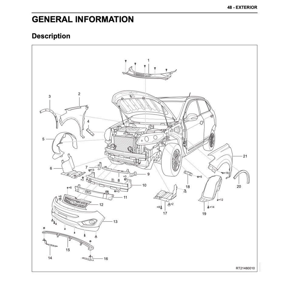 CHERY TIGGO 5 T21 (2014-2021) SERVICE WORKSHOP MANUAL
