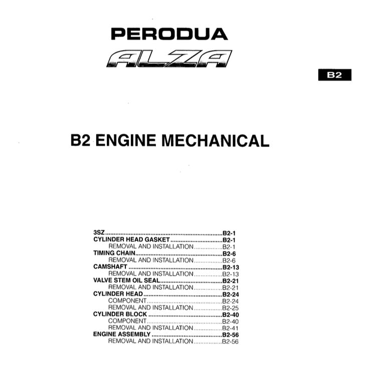 PERODUA ALZA M500/502 (2009-2021) SERVICE WORKSHOP MANUAL