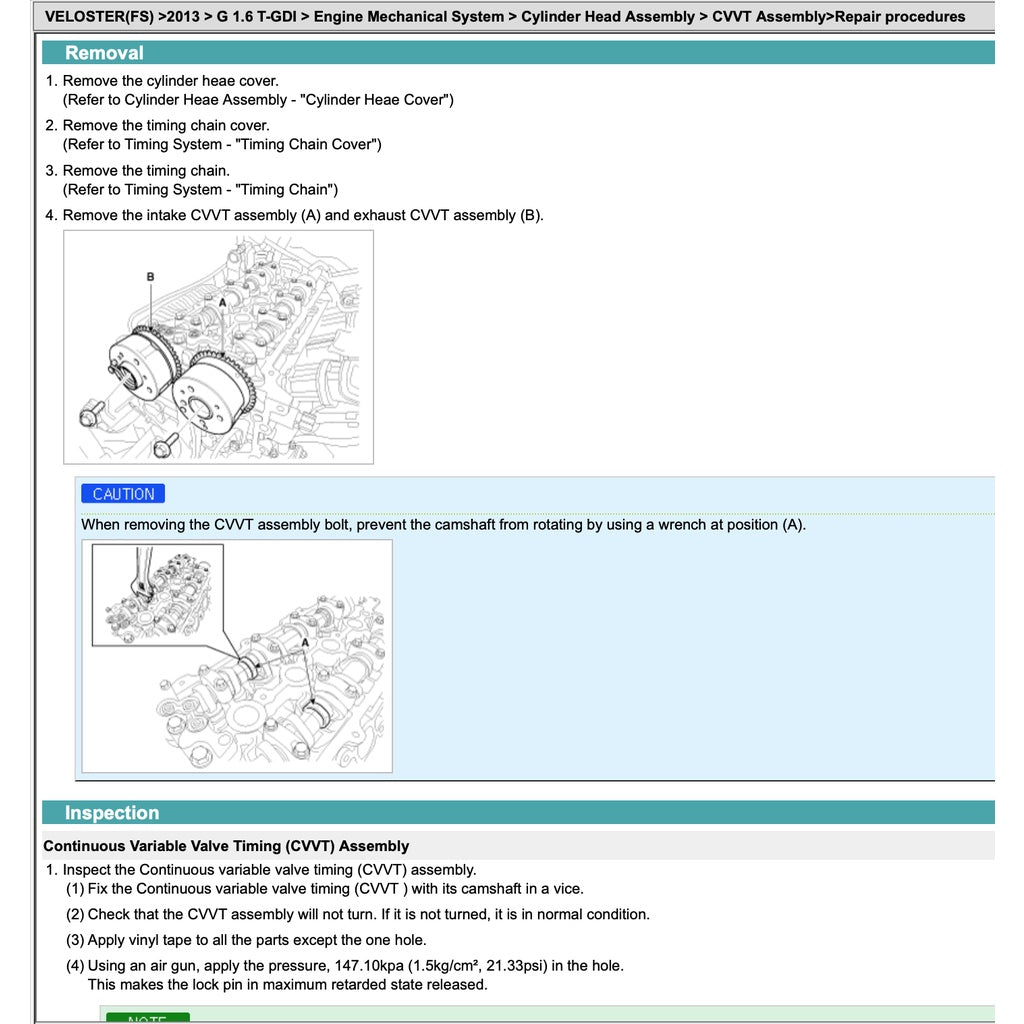 HYUNDAI VELOSTER FS (2011-2018) SERVICE WORKSHOP MANUAL