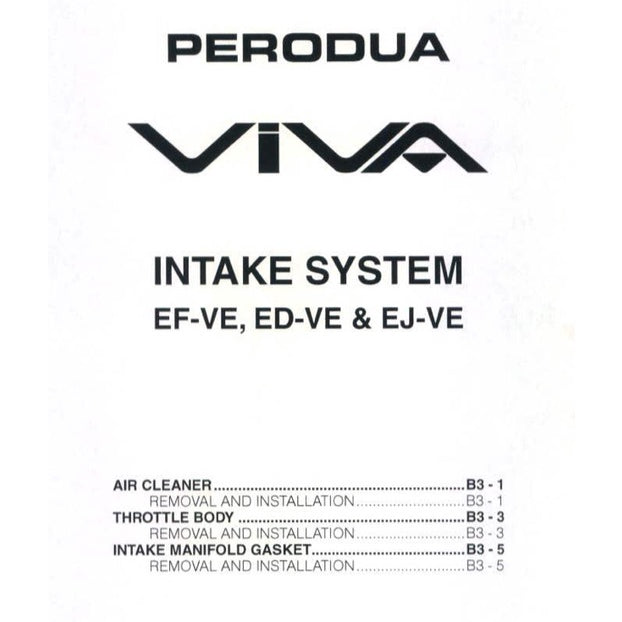 PERODUA VIVA (2007-2014) SERVICE WORKSHOP MANUAL