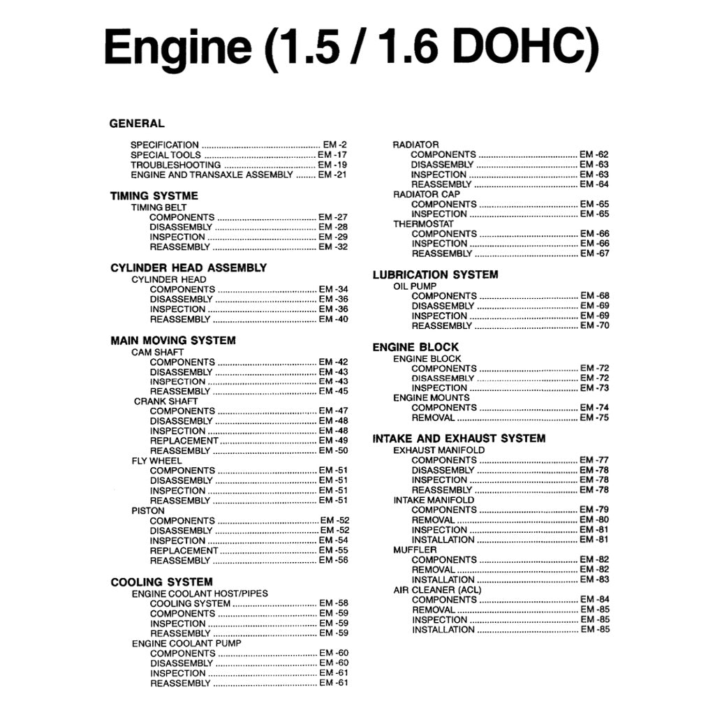 HYUNDAI GETZ (2002-2011) SERVICE WORKSHOP MANUAL