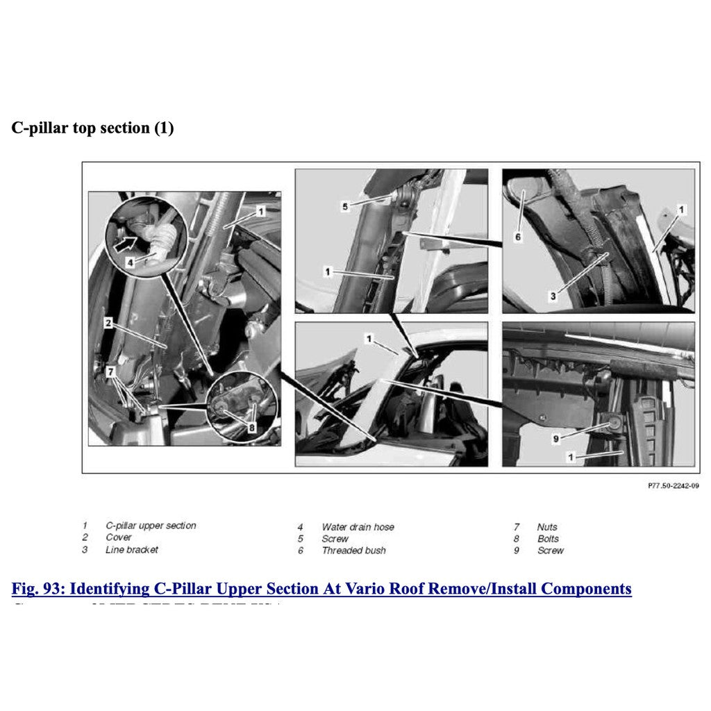 MERCEDES-BENZ SLK R172 (2011-2020) VARIO ROOF SERVICE REPAIR MANUAL