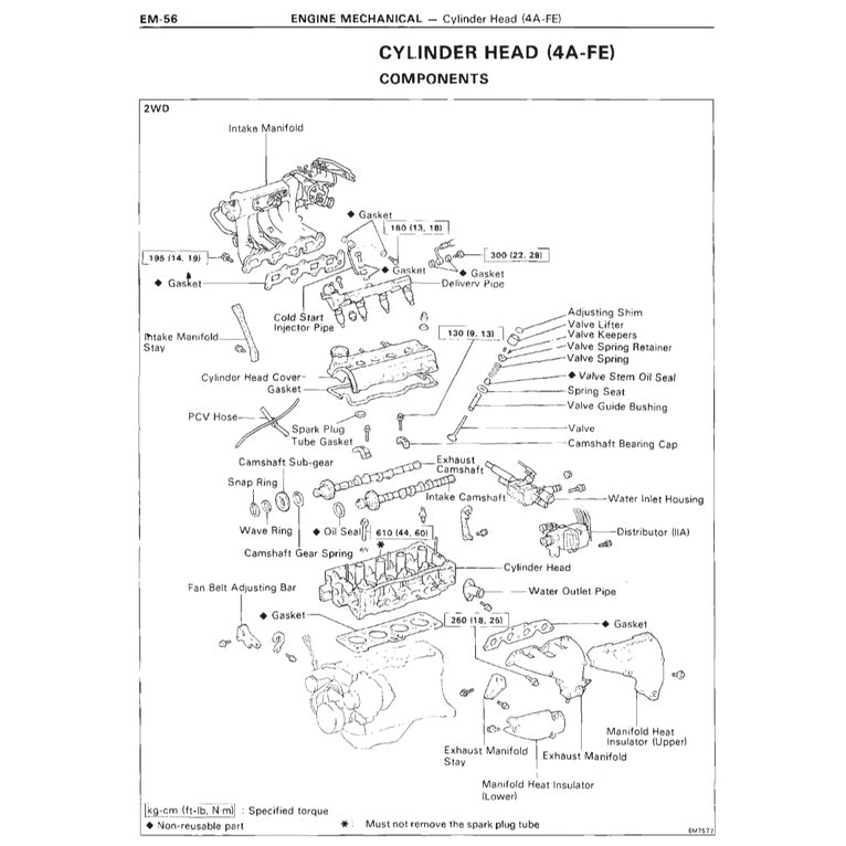 TOYOTA ENGINE 4A-FE SERVICE REPAIR WORKSHOP MANUAL