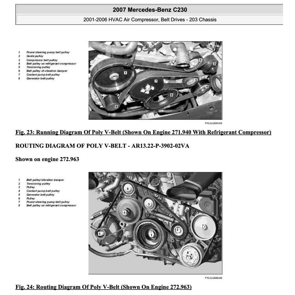MERCEDES BENZ C-CLASS W203 C230 (2001-2007) SERVICE WORKSHOP MANUAL