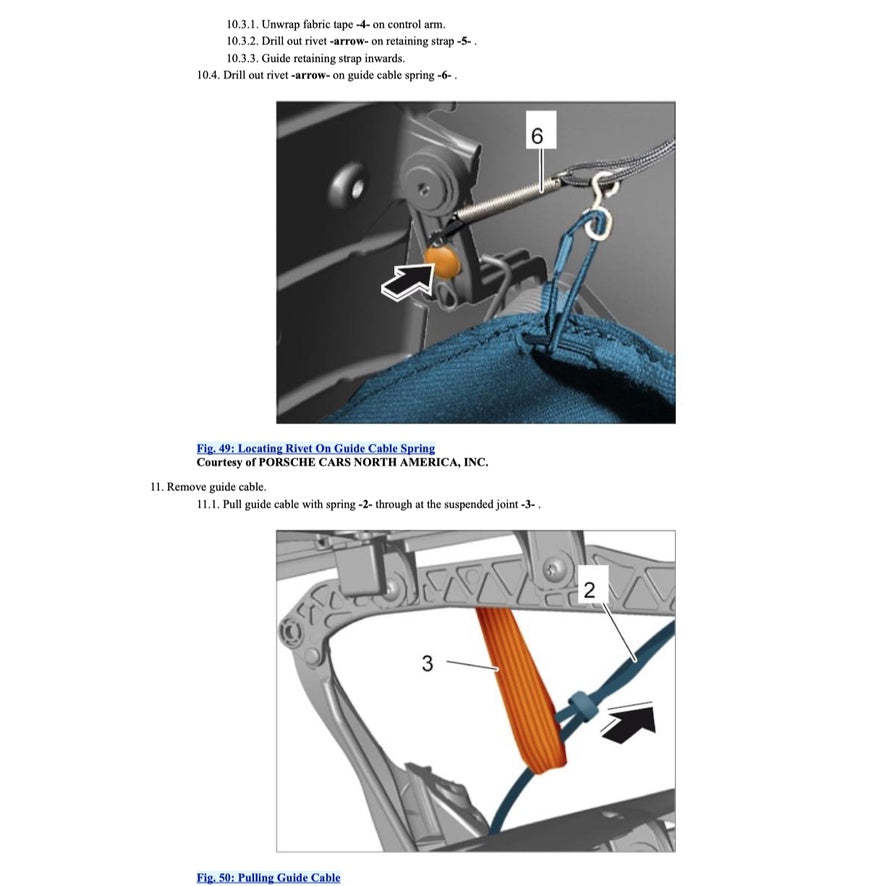 PORSCHE 911 991.1 (2011-2016) CONVERTIBLE TOP SERVICE REPAIR MANUAL