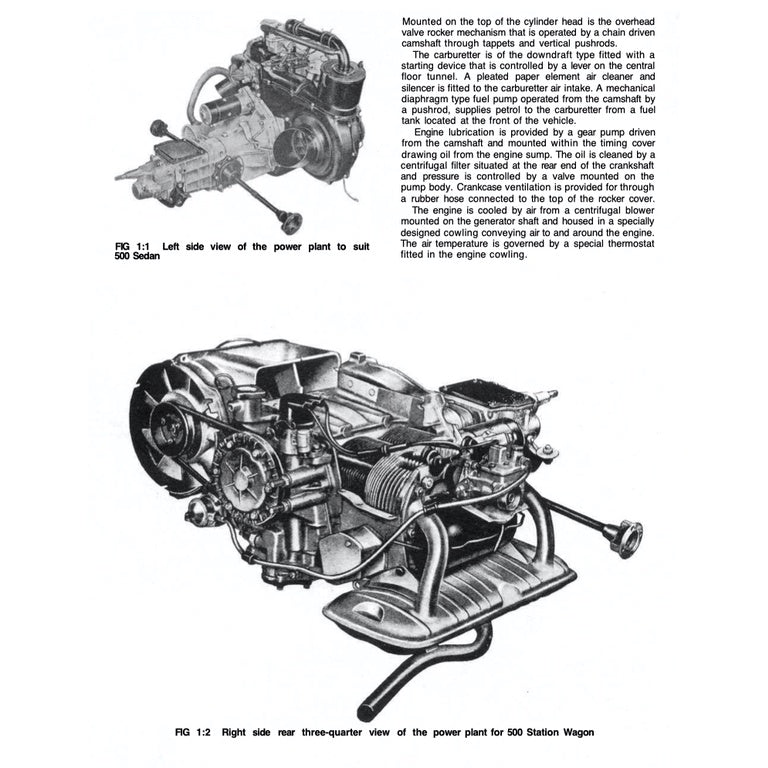 FIAT 500 D/F/L (1957-1974) SERVICE WORKSHOP MANUAL + OWNER's MANUAL