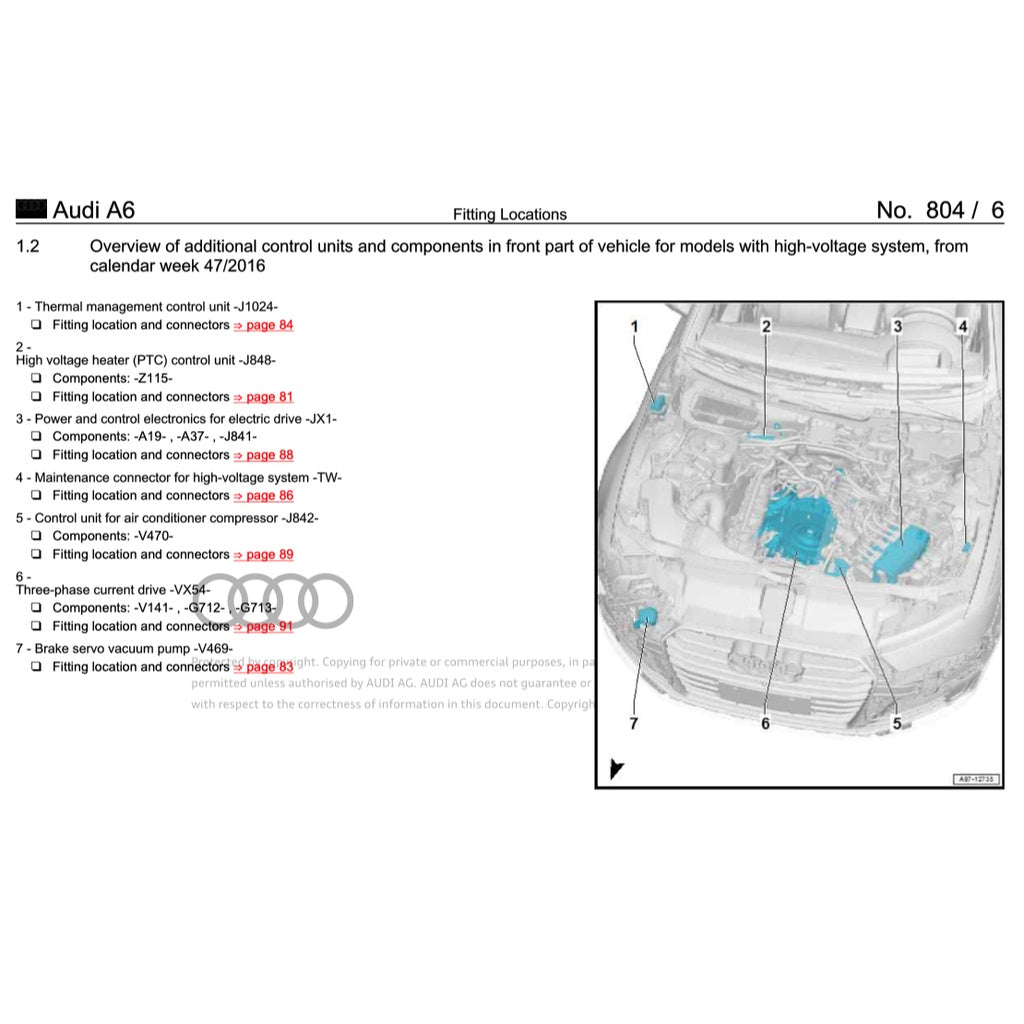 AUDI A6 C7/4G (2011-2018) SERVICE WORKSHOP MANUAL