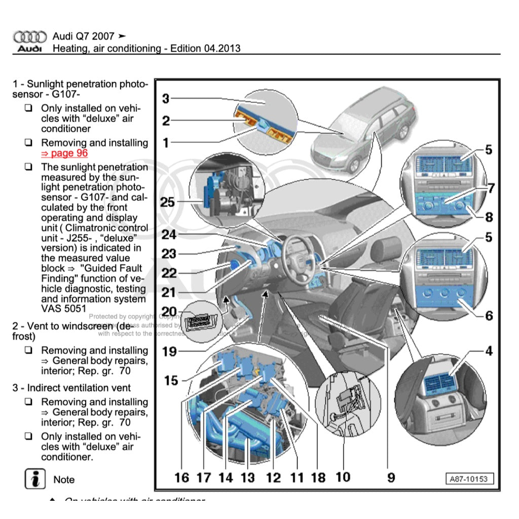 AUDI Q7 4L (2006-2015) SERVICE WORKSHOP MANUAL