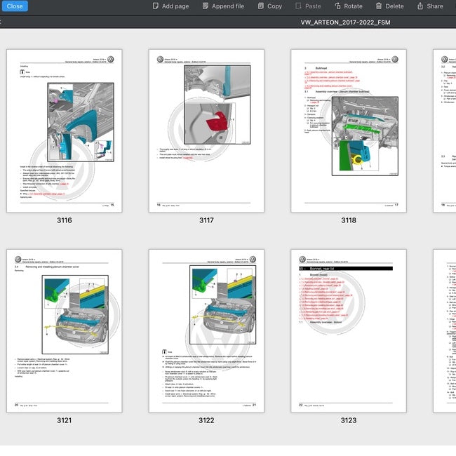 VW ARTEON (2017-2022) SERVICE WORKSHOP MANUAL